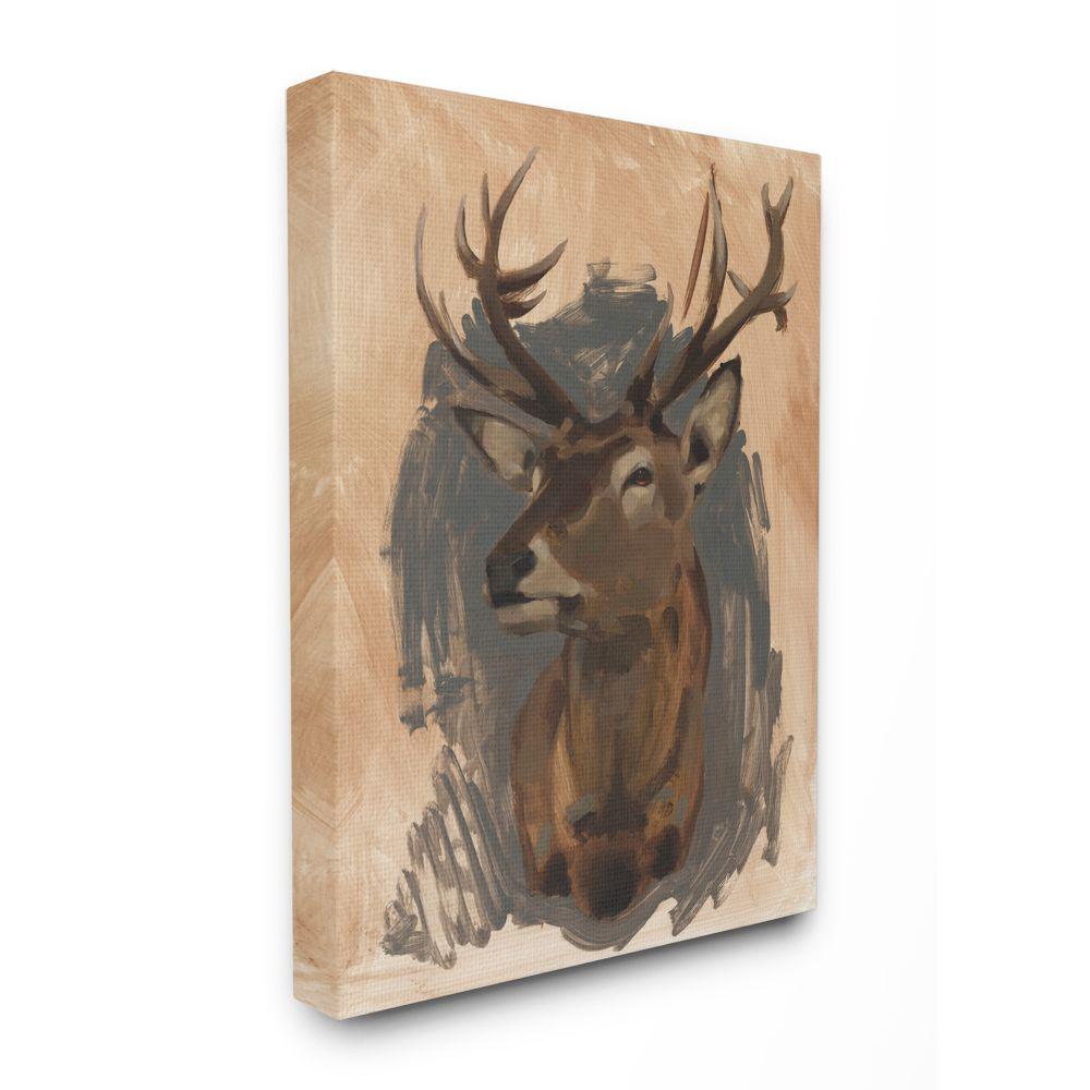 Stupell Industries Deer Portrait Grey Brown Animal Painting By Jacob Green Canvas Wall Art 30 In X 40 In Aap 483 Cn 30x40 The Home Depot