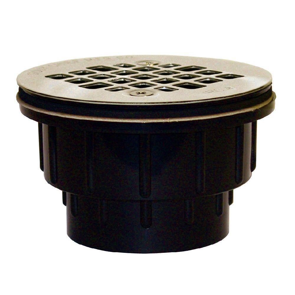 2 In. Black Abs Hub Shower Drain With Strainer-825-2apk - The Home Depot