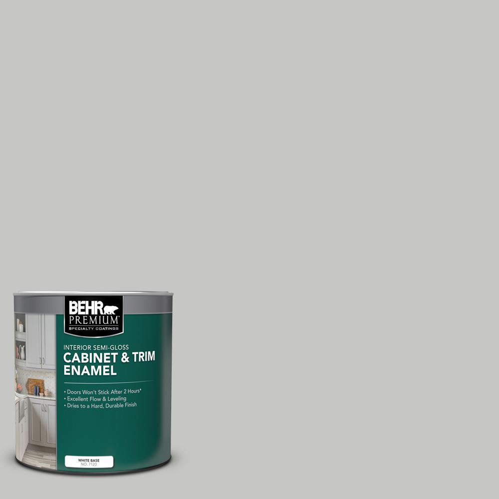 Behr Premium 1 Qt N520 2 Silver Bullet Semi Gloss Enamel Interior Cabinet And Trim Paint