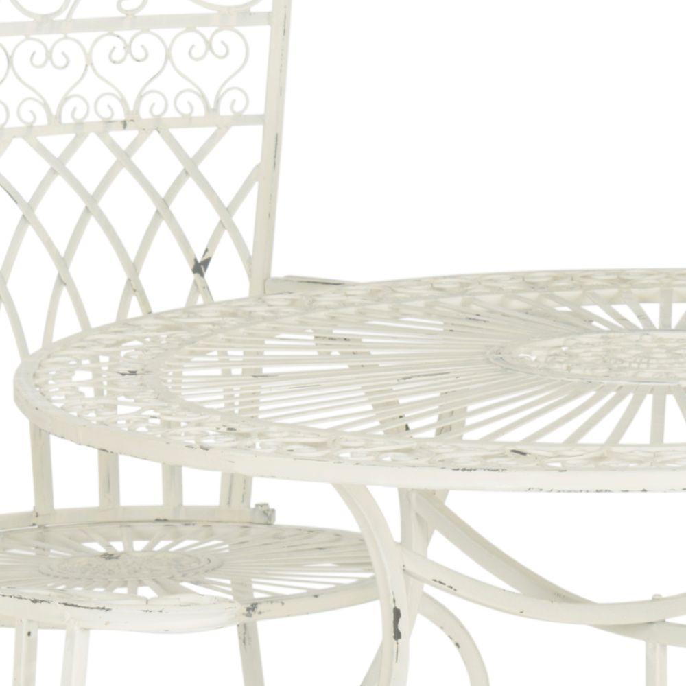 Safavieh Thessaly Antique White 5 Piece Metal Outdoor Dining Set Pat5003a The Home Depot