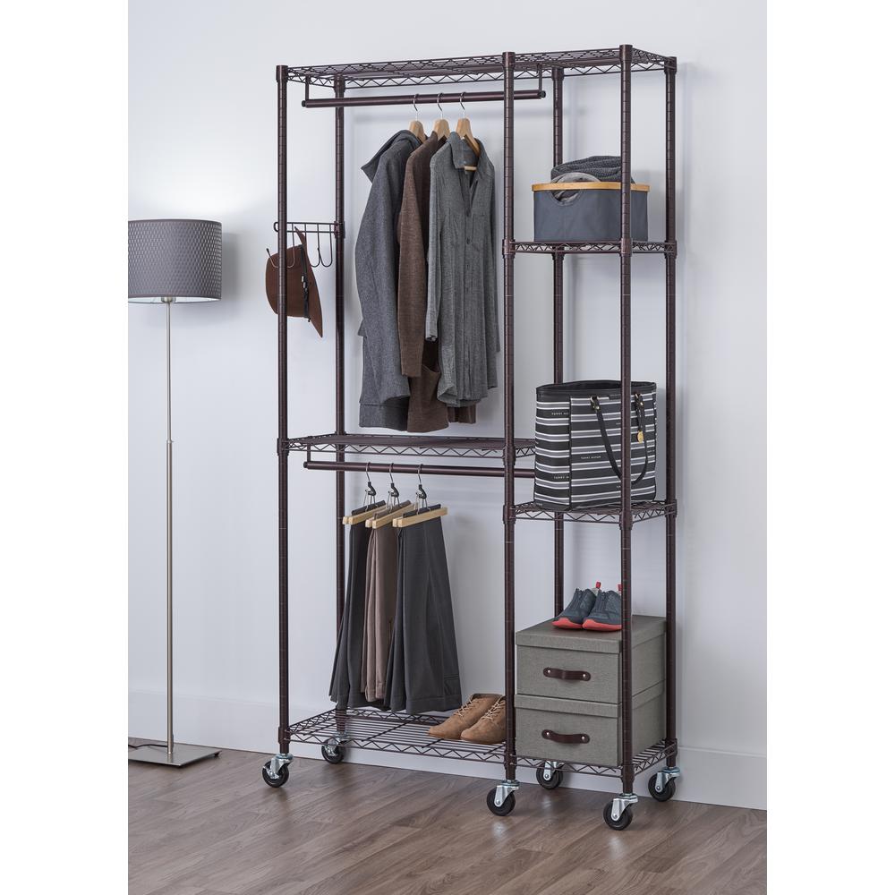 TRINITY 14 in. D x 41 in. W x 77.5 in. H Dark Bronze 5-Shelf Steel