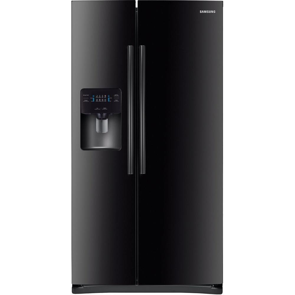 Samsung 24.5 cu. ft. Side by Side Refrigerator in Black-RS25J500DBC ...