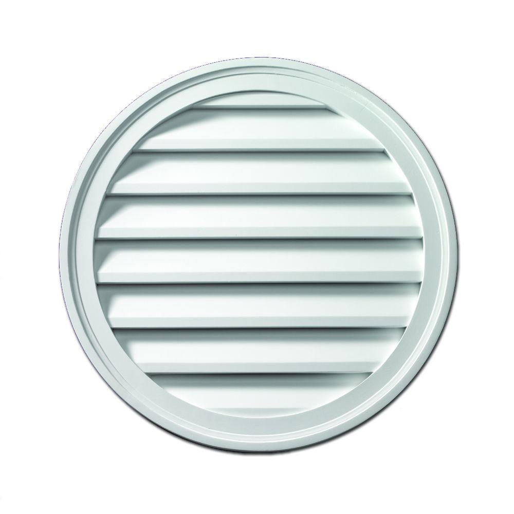 Fypon 24 in. x 24 in. x 15/8 in. Polyurethane Functional Round Louver