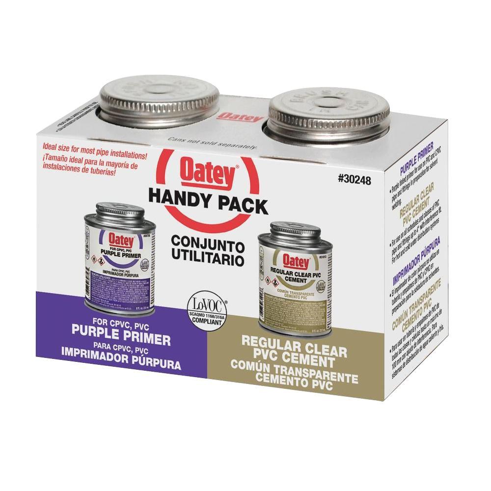 Oatey 8 oz. PVC Handy Pack Purple Primer and Solvent Cement-302483