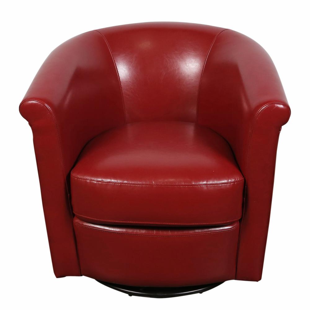 porter designs marvel contemporary leatherlook swivel red accent  chair02201c06204  the home depot