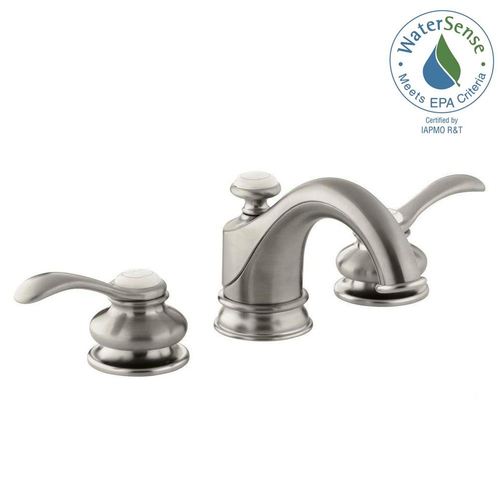 Kohler Bancroft 8 In Widespread 2 Handle Low Arc Bathroom Faucet In Vibrant Brushed Nickel K 5561