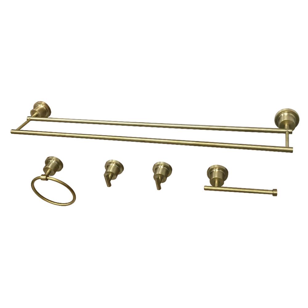 Kingston Brass Modern 5-Piece Bath Hardware Set In Satin Brass ...