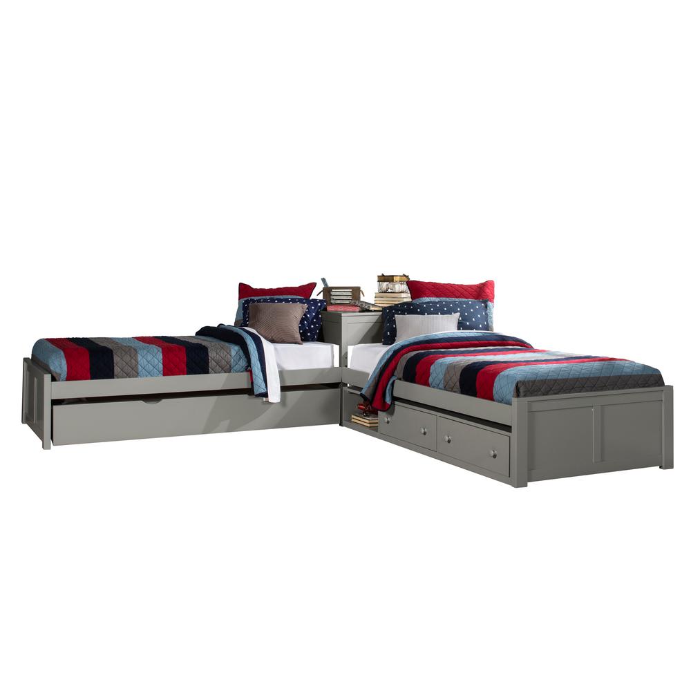L Shaped Twin Beds With Storage, Logik Twin L Shaped Bunk Beds With Trundle