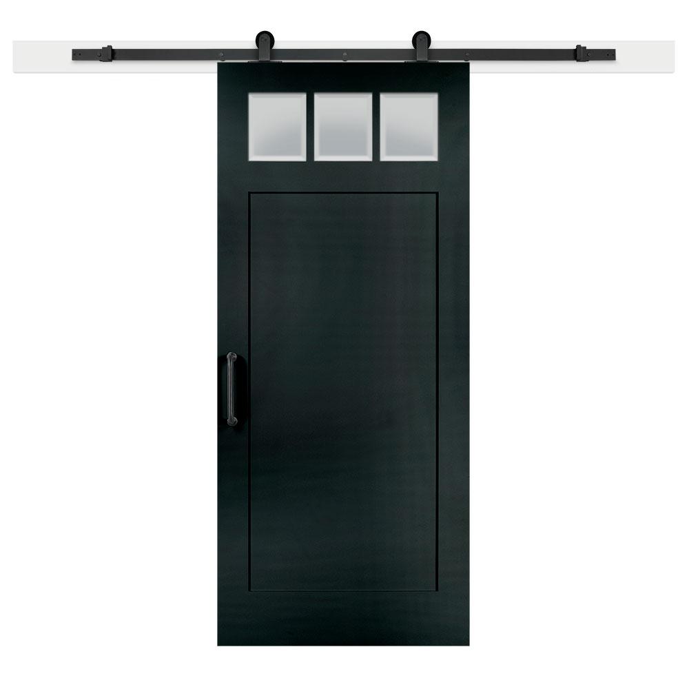 Barn Doors Interior Closet The Home Depot 36 In X 84 Knight Craftsman 3 Lite Clear Solid Core