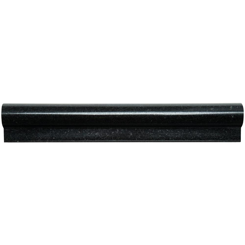 Msi Absolute Black 2 In X 12 Polished Granite Rail Molding Wall Polished Granite Rail Molding Wall Tile