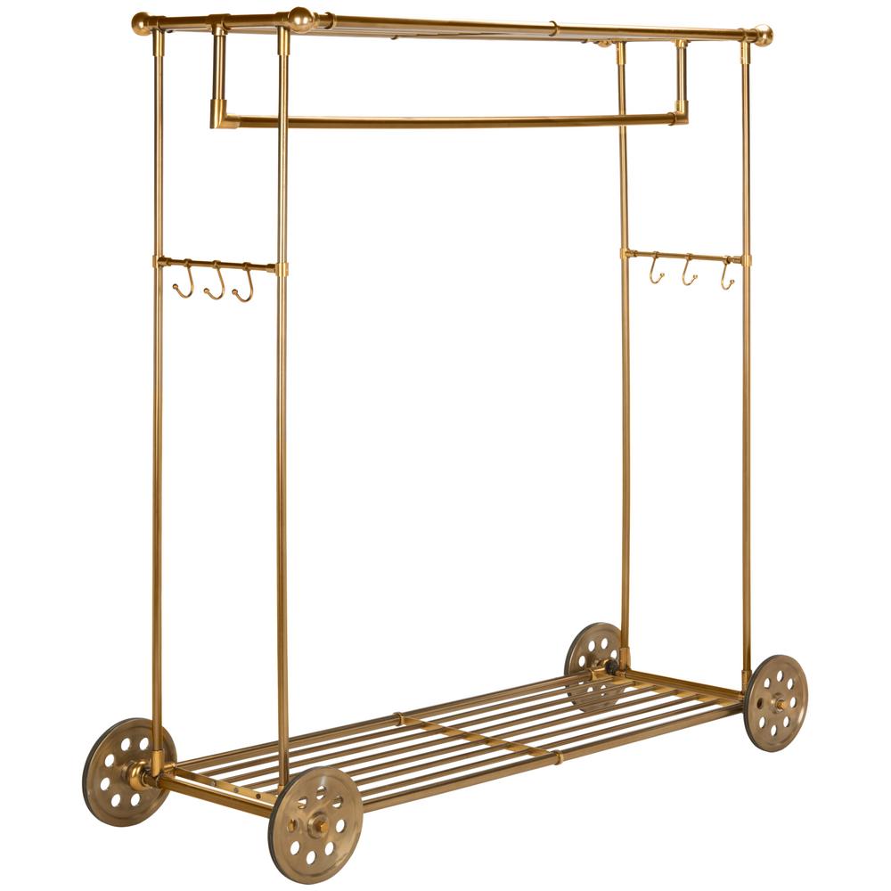 happimess Blair 66 inch Brass 6-Hook Rolling Coat Rack by happimess