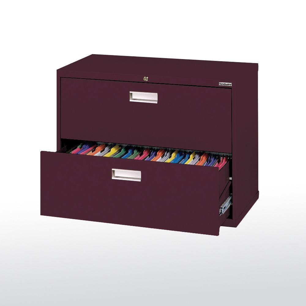 Sandusky 600 Series 36 In W 2 Drawer Lateral File Cabinet In Blue