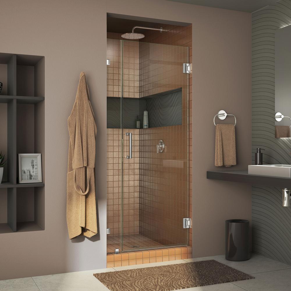 Dreamline Unidoor Lux 35 In X 72 In Frameless Hinged Shower Door
