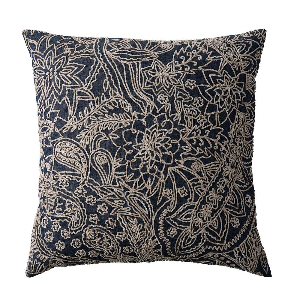 blue paisley throw pillows