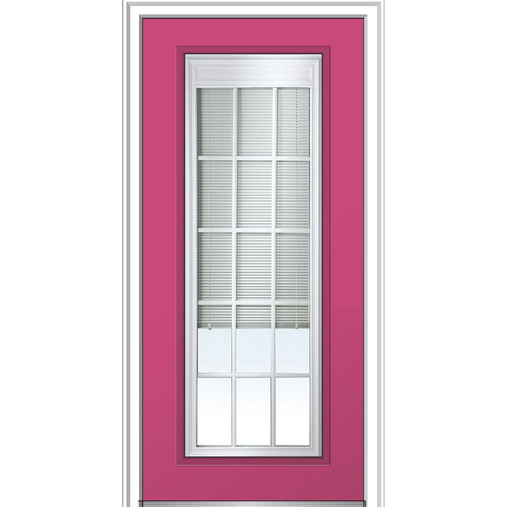 MMI Door 36 In. X 80 In. Internal Blinds GBG LowE Glass Right-Hand ...