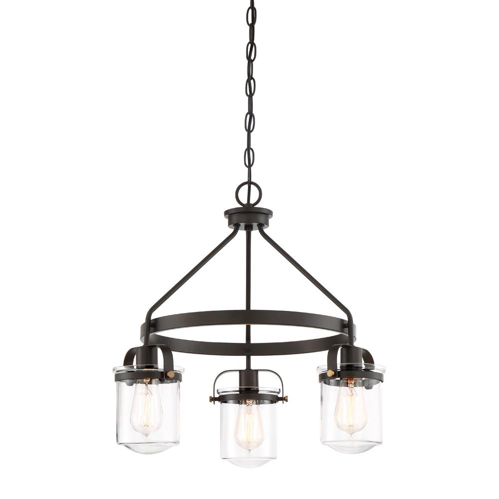 Designers Fountain Jaxon 3Light Oil Rubbed Bronze Interior Chandelier with Clear Glass Shade