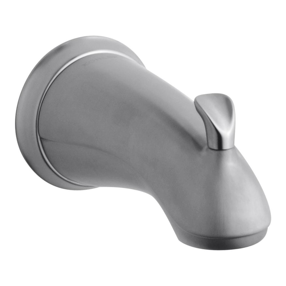 KOHLER Forte Sculpted Diverter Bath Spout in Brushed Chrome with NPT