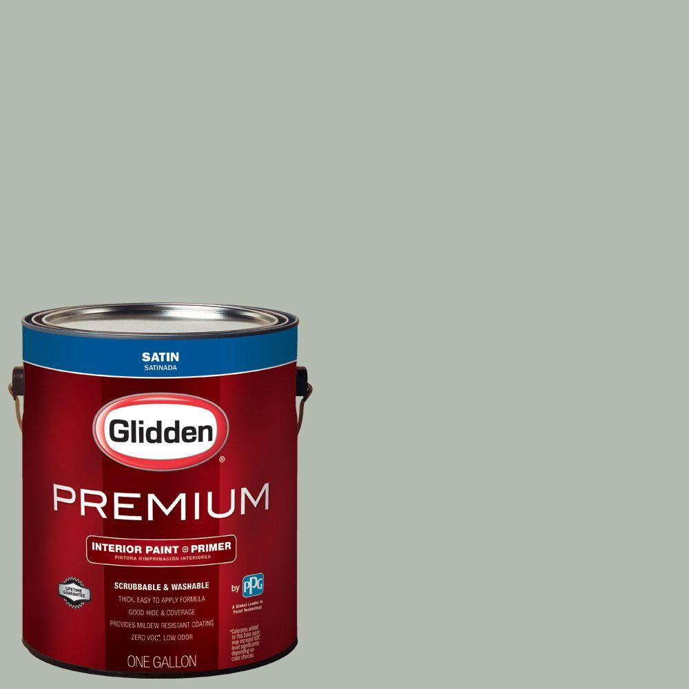 Glidden Premium 1 Gal Hdgcn14d Green Smoke Satin Interior Paint Hdgcn14d Green Smoke Satin Interior Paint With Primer
