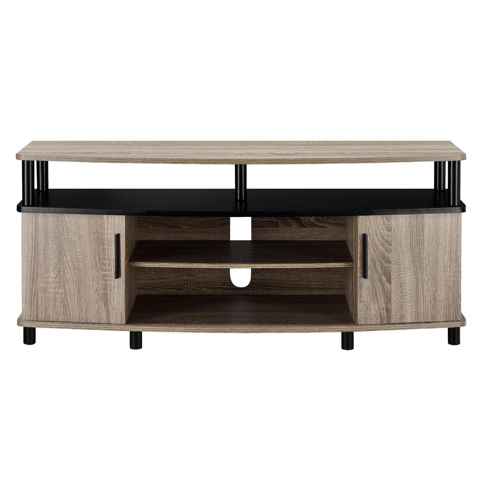 Ameriwood Home Windsor 50 In Weathered Oak Tv Stand With Storage Weathered Oak Tv Stand With Storage