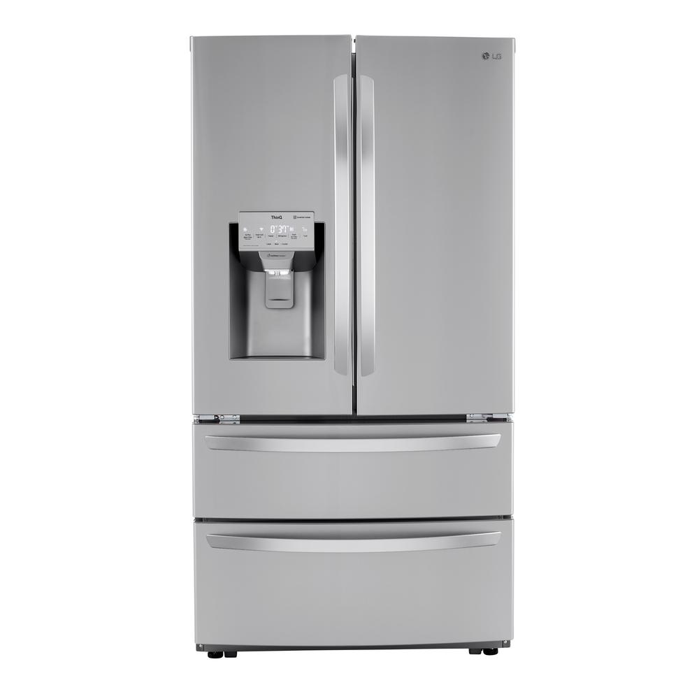 LG Electronics 22 cu. ft. 4-Door French Door Refrigerator in PrintProof Stainless Steel, Counter Depth LMXC22626S