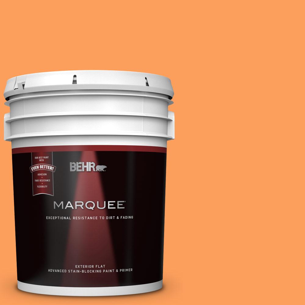 Behr Marquee 5 Gal T15 10 Clarified Orange Flat Exterior Paint And Primer In One