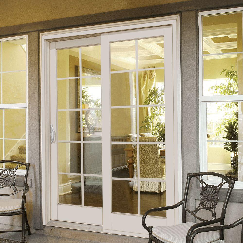 Mp Doors 60 In X 80 In Smooth White Left Hand Composite Sliding Patio Door With 10 Lite Gbg