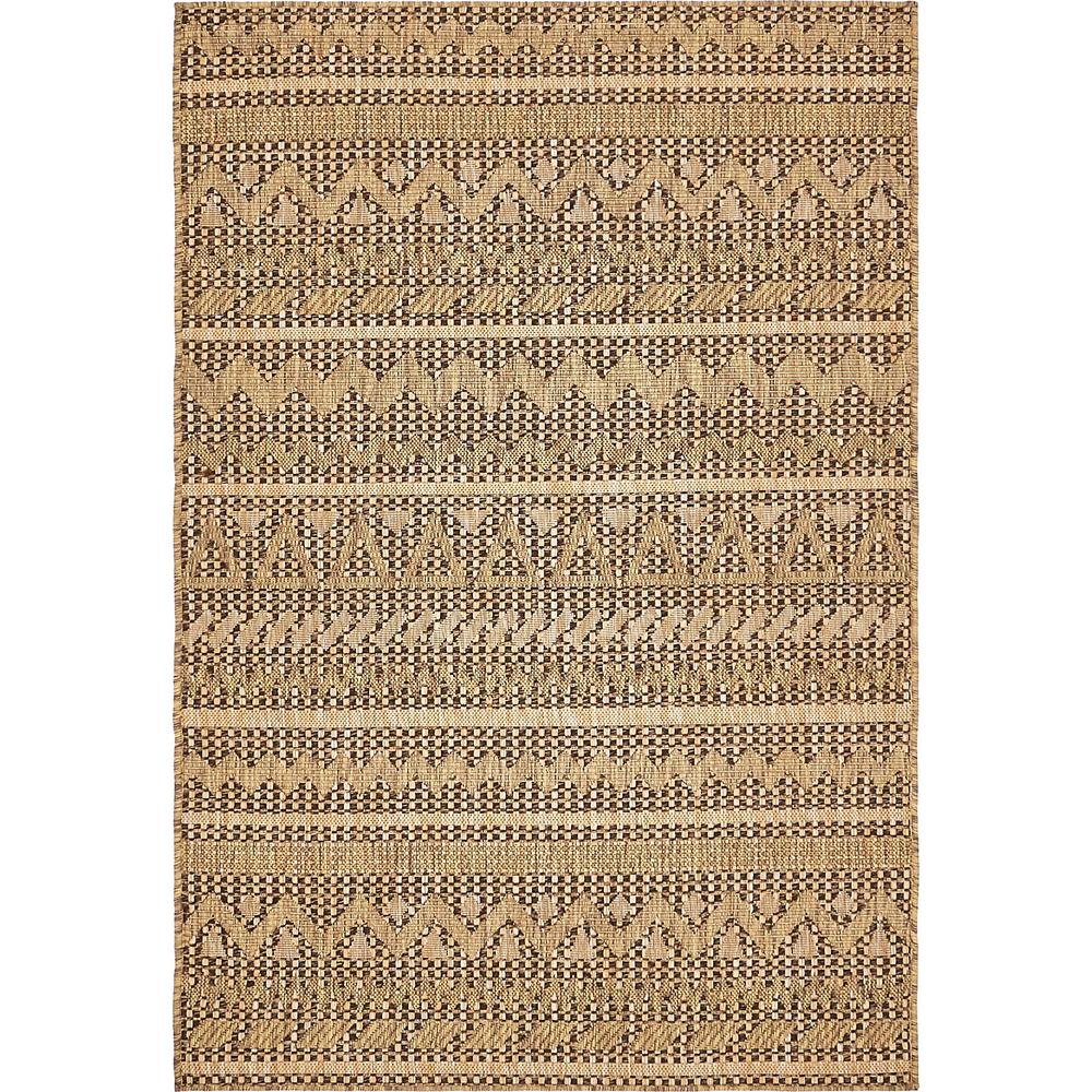 Unique Loom Outdoor Modern Light Brown 4 X 6 Rug 3135630 The Unique Loom Outdoor Modern Light Brown 4 X 6 Rug