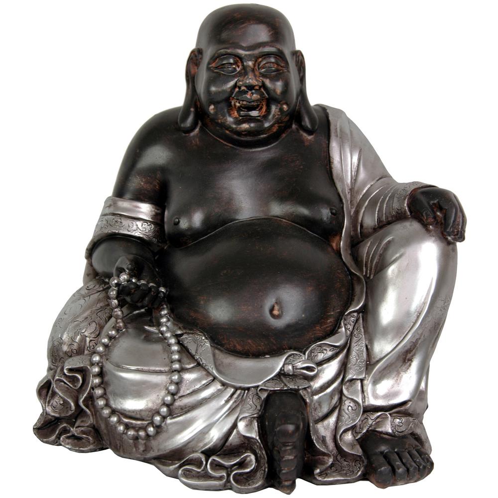 Oriental Furniture 11 in. Sitting Happy Buddha Decorative Statue-STA ...