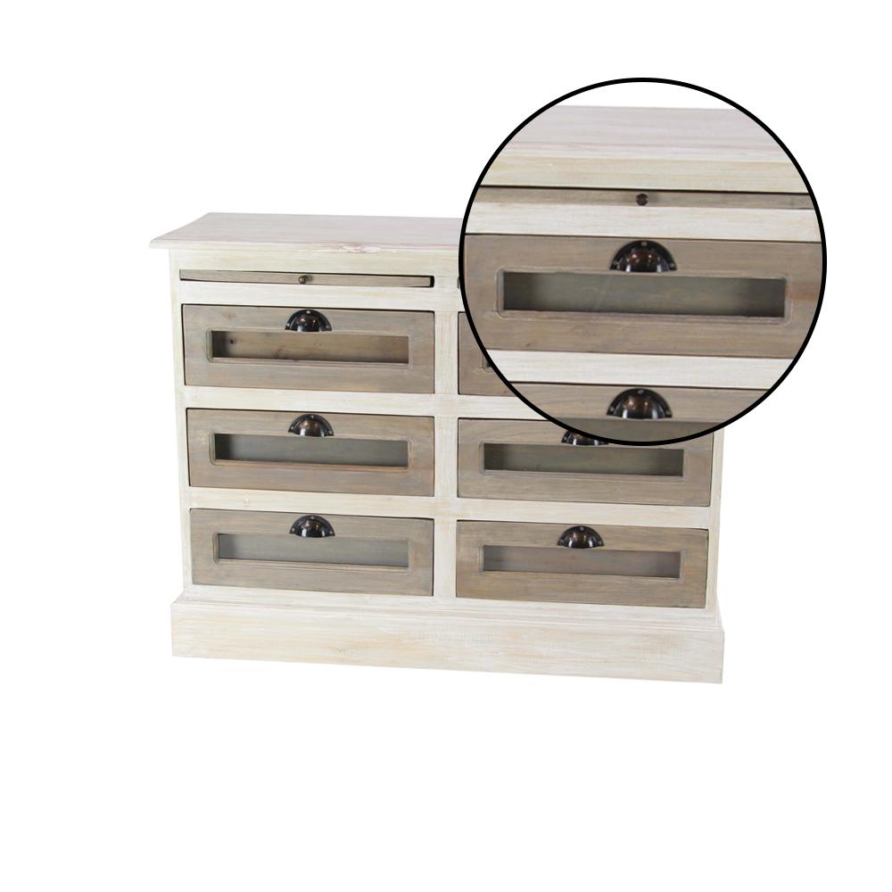 Litton Lane 6 Drawer White Wooden Chest With Glass Panels 37841