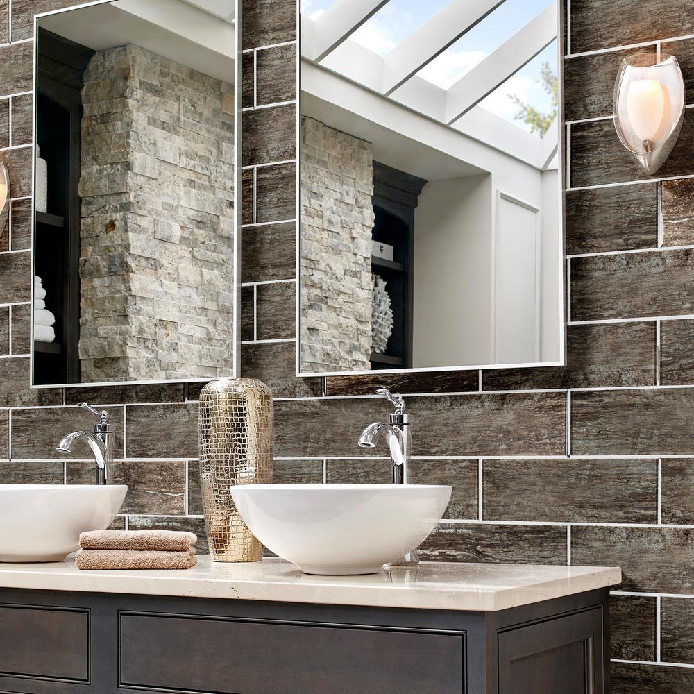 Msi Antico Pewter 4 In X 12 Glossy Gl Wall Tile 0 33 Sq X 12 In Glossy Gl Wall Tile