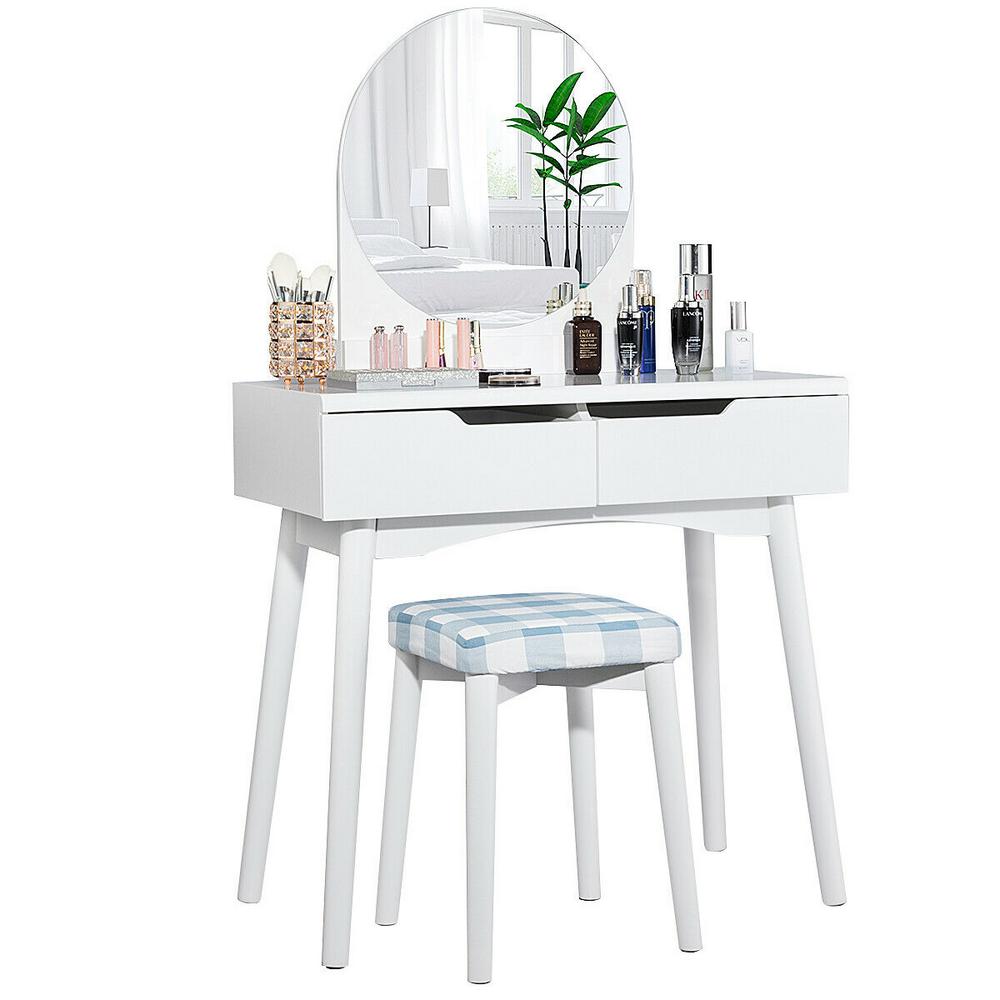 white dressing table mirror with drawers