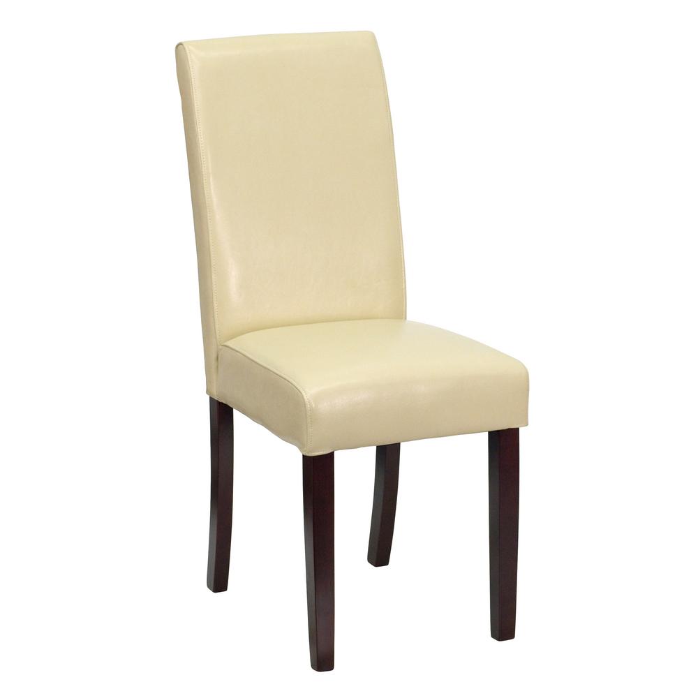 Flash Furniture Ivory Leather Upholstered Parsons Chair