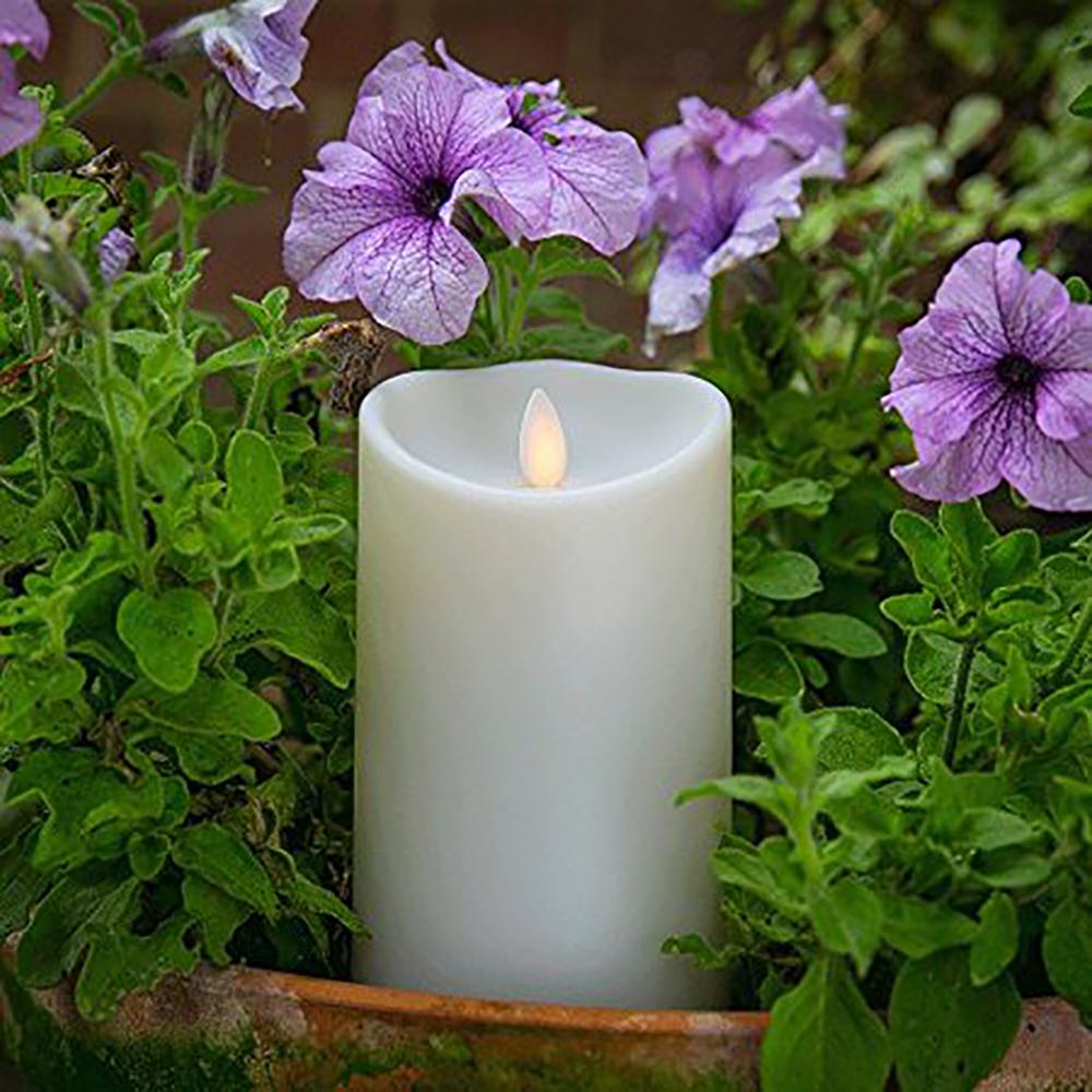 Luminara Outdoor Pillar Candle 3 75 In W X 5 H White No Scent Luminara Outdoor Pillar Candle 3 75 In