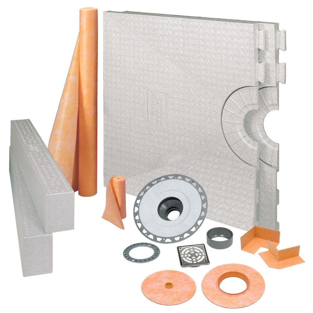 Schluter KerdiShower 48 in. x 48 in. Shower Kit in PVC with Stainless
