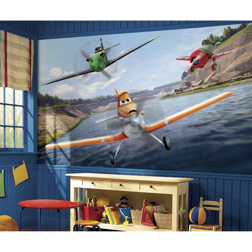Roommates 72 In X 126 Disney Planes Xl Chair Rail Pre Pasted Disney Planes Xl Chair Rail Pre Pasted
