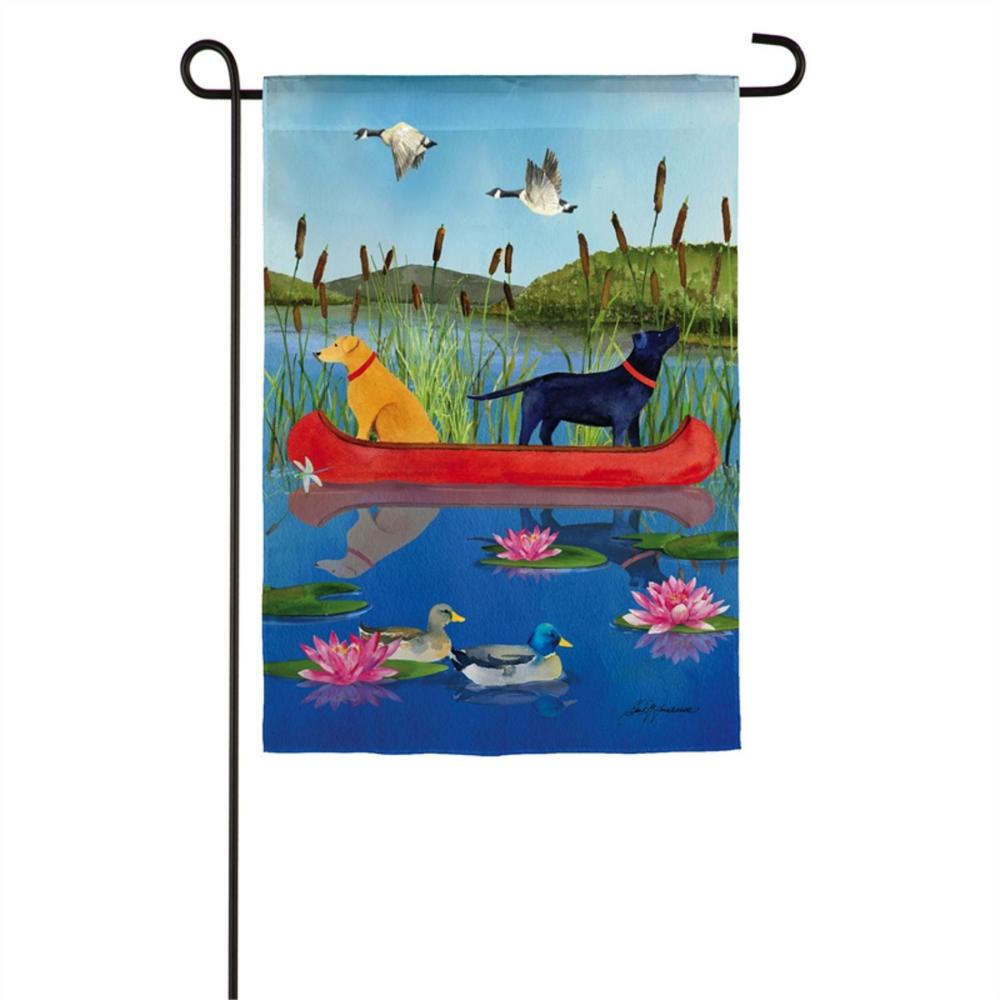 Evergreen 12.5 in. x 18 in. Lake Life Labs Garden Suede Flag-14S9375 ...