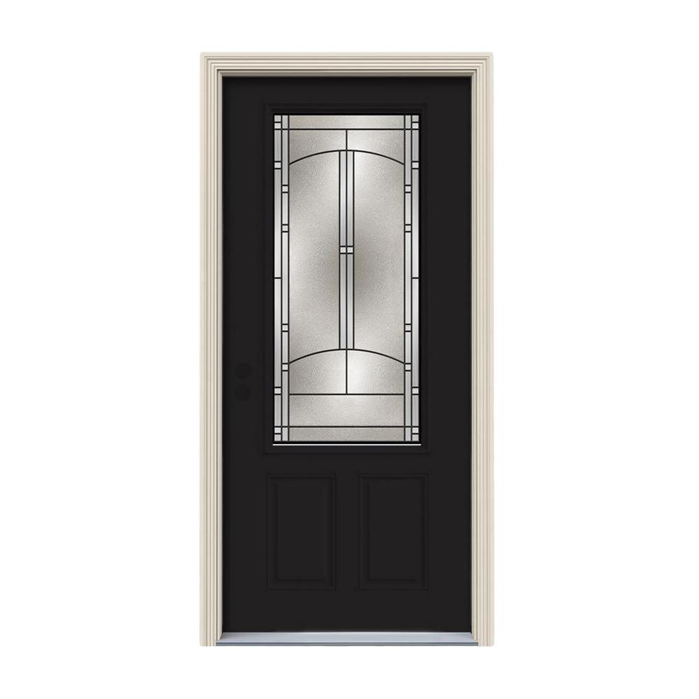 RightHand/Inswing 3/4 Lite 34 x 80 Steel Doors With Glass Steel Doors The Home Depot