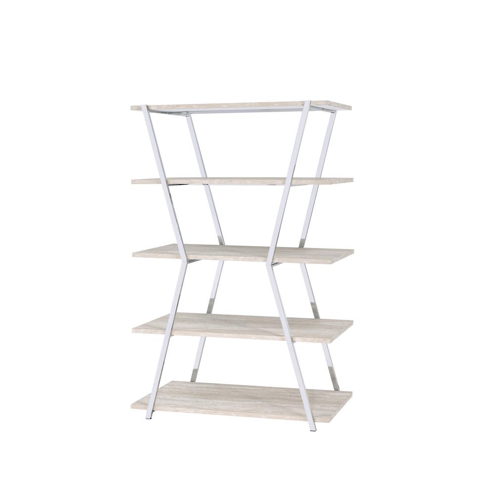 Furniture Of America Dayer Modern Chrome Display Bookcase Idf Dayer Modern Chrome Display Bookcase