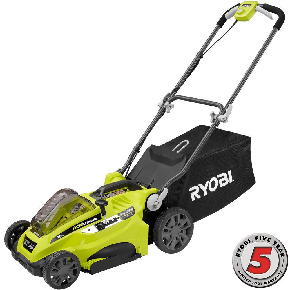 Ryobi 16 in. 40-Volt Lithium-Ion Cordless Battery Walk ...