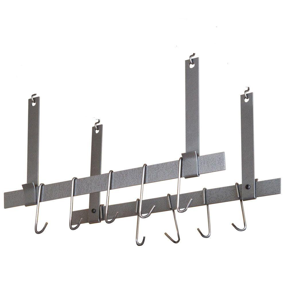 Rack It Up Ceiling Bars (Pair) with 12 Hooks Steel Gray Hammertone-MPC ...