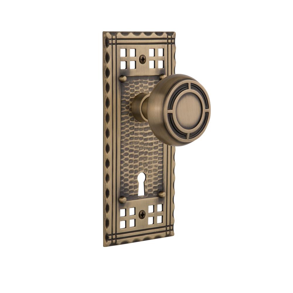 Nostalgic Warehouse Craftsman Plate Interior Mortise Mission Door Knob in Antique Brass715802 Nostalgic Warehouse Craftsman Plate Interior Mortise Mission Door Knob in Antique Brass715802