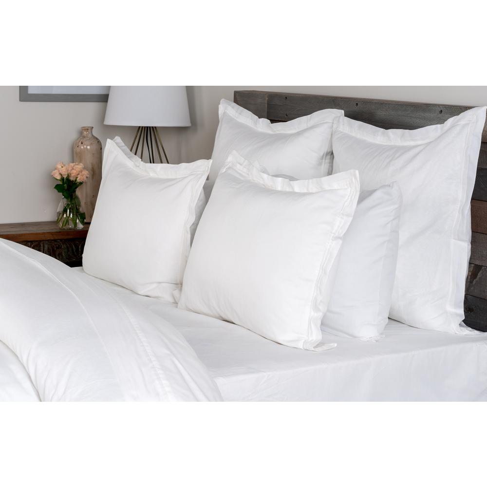 Harlow White Linen Blend 26 In X Euro Sham V031607 The Harlow White Linen Blend 26 In X Euro Sham