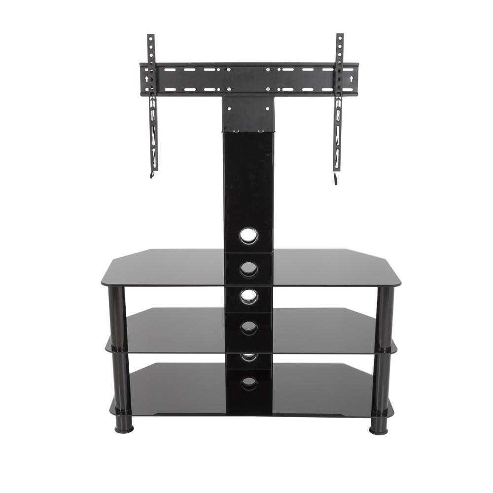 Avf Sdcl900bb A Stand With Tv Mount For Tvs Up To 65 In Black Glass Black Legs Sdcl900bb A The Home Depot
