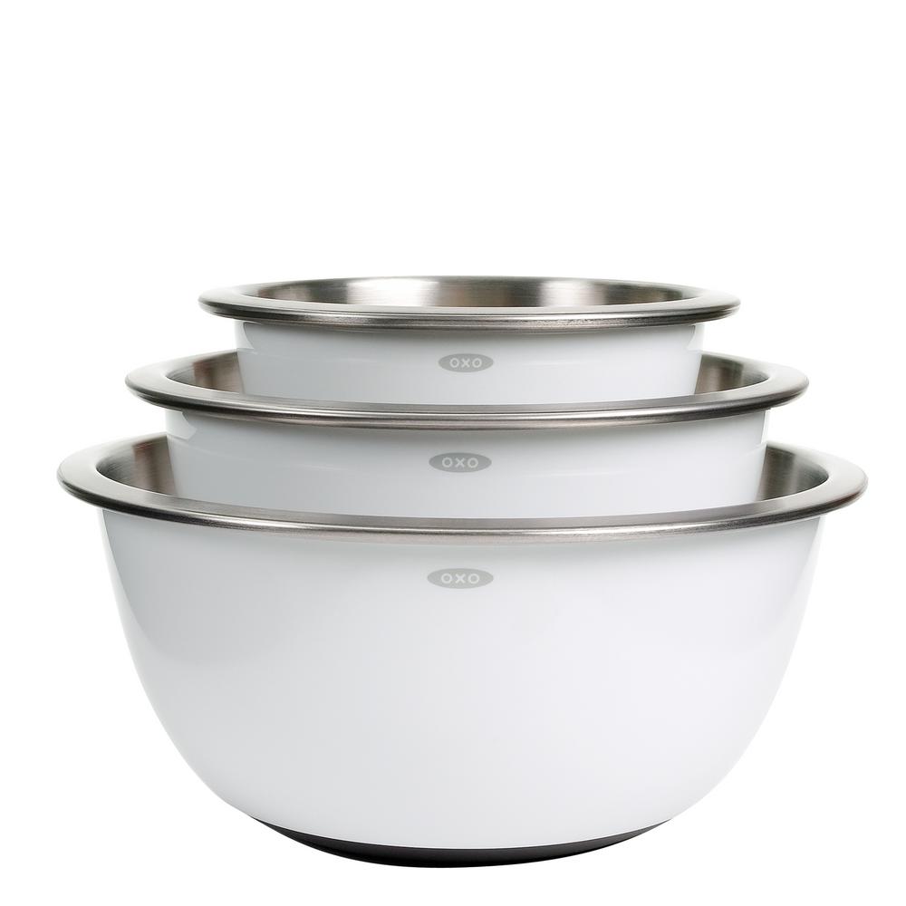 OXO Good Grips 3-Piece Stainless Steel Mixing Bowl Set by OXO