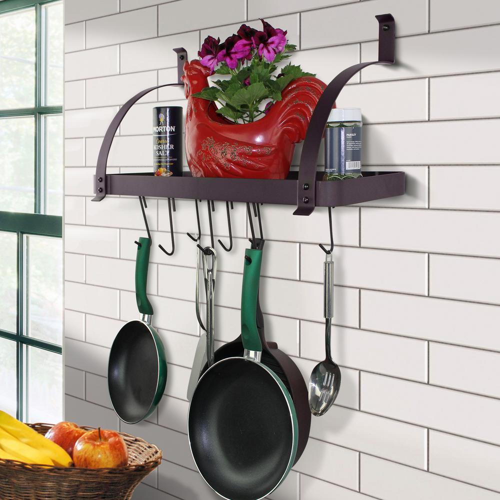 Rack It Up! One Piece Bordeaux Bookshelf Wall Rack with 8HooksMPB06