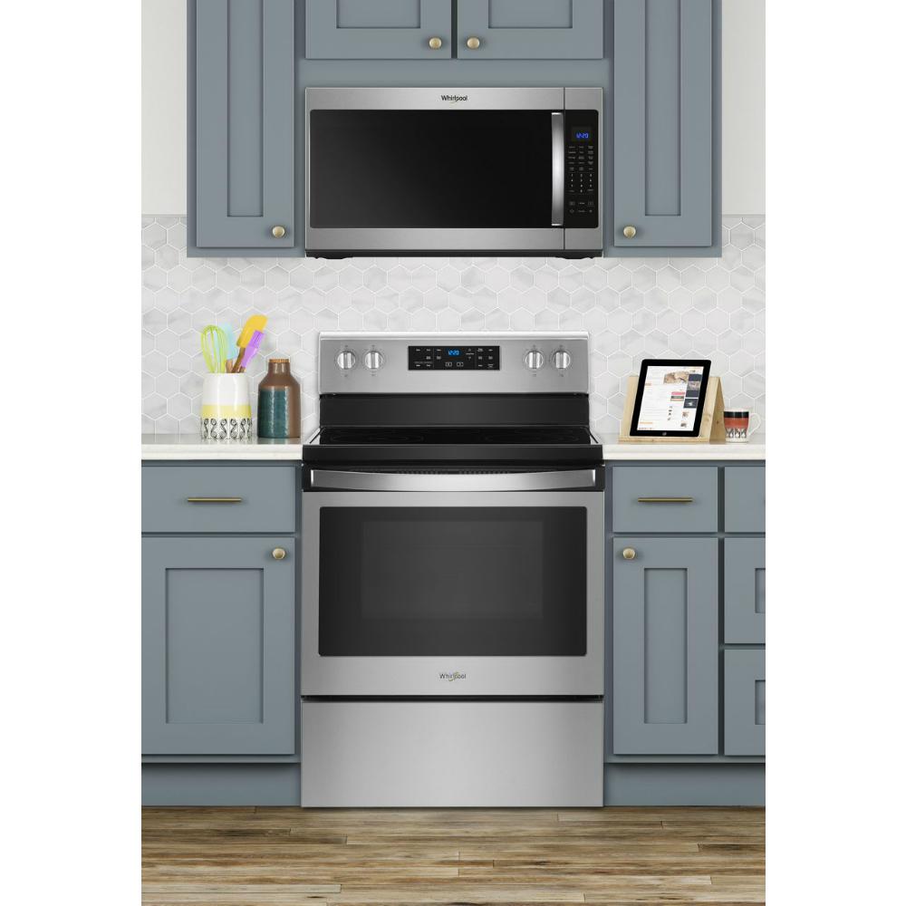Whirlpool 2 1 Cu Ft Over The Range Microwave In Fingerprint 9 Whirlpool 2 1 Cu Ft Over The Range Microwave In Fingerprint Resistant Stainless Steel With
