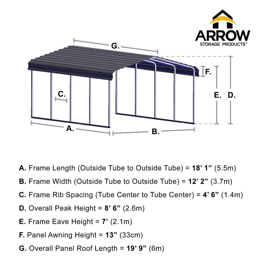 Arrow Carport Leg Extension Kit 5507