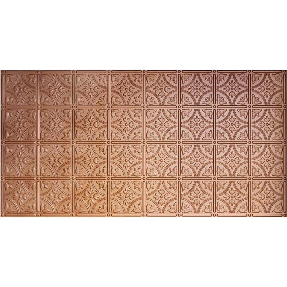 Global Specialty Products Dimensions Faux 2 Ft X 4 Ft Glue Up Tin Style Copper Ceiling Tile For Surface Mount