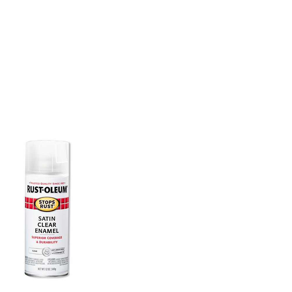 Rust Oleum Stops 12 Oz Protective Enamel Satin Clear Spray Protective Enamel Satin Clear Spray