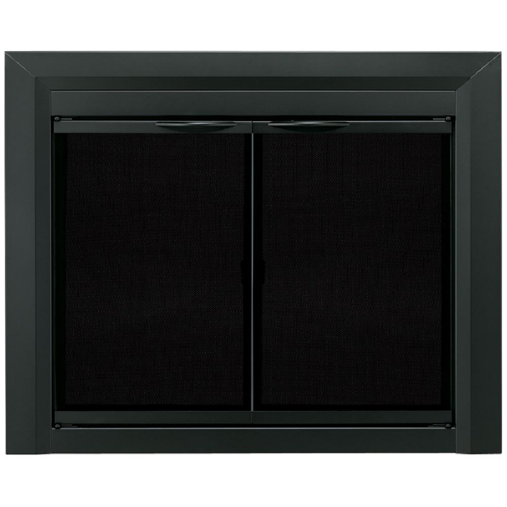 32 5 43 Black Fireplace Doors Fireplaces The Home Depot